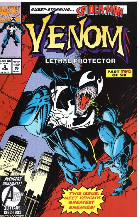 Dive into the world of Venom with this classic Marvel comic book from 1993! 🕷️ Unleash the Lethal Protector in issue #2 of the Venomized series. #MarvelComics #Venom #ComicBookCollector #1990s #ThrowbackThursday 📚  #eBayStore Venom Comic Book, Spiderman Comic Covers, Venom Lethal Protector, Venom Comic, Lethal Protector, Marvel Comics Vintage, Mark Bagley, Venom Comics, Marvel Comics Covers