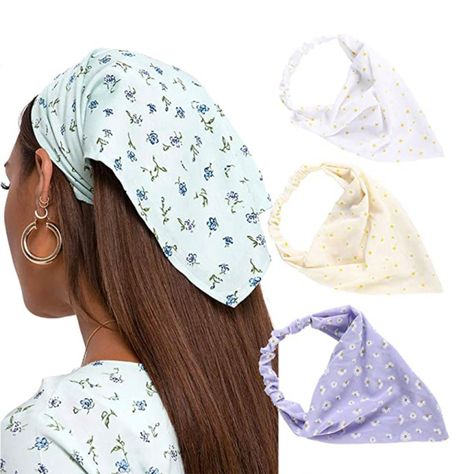 Kerchief Headband, Head Kerchief, Women Bandana, Kerchief Hair, Bandana Hair, Hair Scarves, Ladies Head Scarf, Wrap Hair, Elastic Ribbon