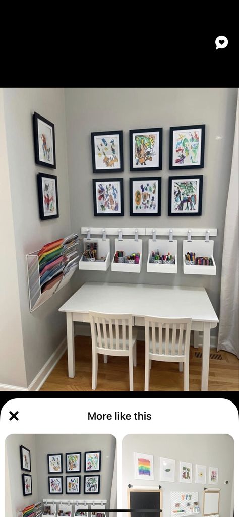 Playroom Table Ideas, Kid Art Corner, Dining Room Craft Room Combo, Small Dining Room And Living Room Combo, Dining Room To Playroom Conversion, Living Room Playroom Combo Small Spaces, Playroom Dining Room Combo, Living Room And Playroom Combo, Playroom And Tv Room Combo