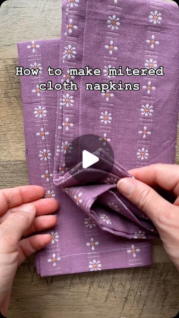 Jennifer Jones on Instagram: "A fun little tutorial for today! I have a deep love for cloth napkins. We use them daily and they’re a mess…stained, wrinkled, mismatched. But I love them. 

They make such a good gift for a friend, teacher, hostess, neighbor, or even Mother’s Day! So I thought I’d show you quickly one way to make them today. I might do a different finish each day! But today, mitered corners. I always assume they’ll be fussier than they are. And they look so clean!

For a set of four 20” napkins, you could use 1.25 yds! Or keep your set mismatched like mine and make them with whatever you have lying around. 

Happy sewing, friends!

Fabric: @fableism Daisy

#penelopehandmadetutorials #clothnapkins #miteredcorners #sewingtutorial #handmadehome #mothersdaygift #sewing" Making Napkins Sewing Projects, Diy Fabric Napkins, Diy Cloth Napkins, Finish Each Day, Cloth Napkins Diy, Sewing Videos, Diy Napkins, Jennifer Jones, Sewing Tricks