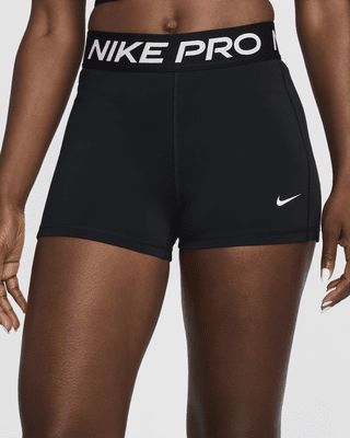 Nike Pro Leak Protection: Period Women's Mid-Rise 3" Biker Shorts Nike Pros Black, Black Spandex Shorts, Volleyball Stuff, 2024 Wardrobe, Black Nike Pros, Reaching Your Goals, Nike Pro Spandex, Volleyball Shorts, Wardrobe Goals