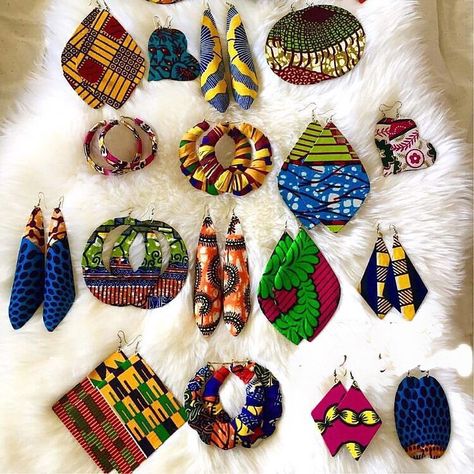 INTRODUCING ANKARA EARRINGS 😍😍 Price ranges from 20-50 cedis ( 4$-10$ ) To purchase/Order WhatsApp 0243287843 or click on the link in bio…” • Jul 6, 2019 at 11:16am UT Ankara Accessories, Ankara Earrings, African Inspired Jewelry, African Crafts, African Accessories, Tie Crafts, African Earrings, Earring Dangle, African Necklace