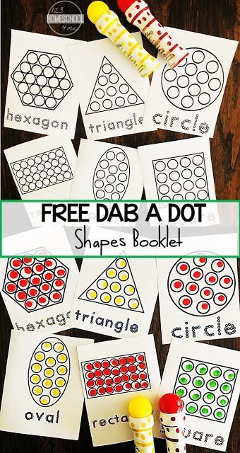 FREE DO a Dot Shapes Worksheets - Make these LOW PREP, free printable shapes worksheets into a booklet. Great for motor skills, learning shape names and shape. Perfect for toddler, preschool, prek, kindergarten, and first grade kids. Dobber Printables Free, Shapes And Colors Preschool Activities Free Printable, Teaching Shapes Preschool Lesson Plans, Teaching Names In Preschool, Printables For Prek, Preschool Shapes Crafts, Crafts With Shapes, Shape Art For Toddlers, Special Needs Art Projects