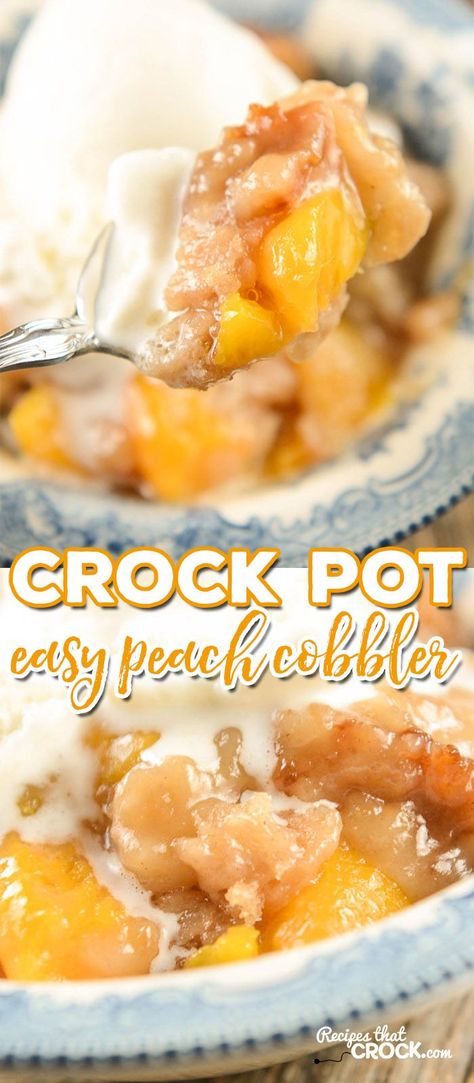 Crock Pot Peach Cobbler, Crockpot Peach Cobbler, Weight Watcher Desserts, Cobbler Easy, Crockpot Dessert Recipes, Coconut Dessert, Peach Cobbler Easy, Crock Pot Desserts, Pot Recipes Easy