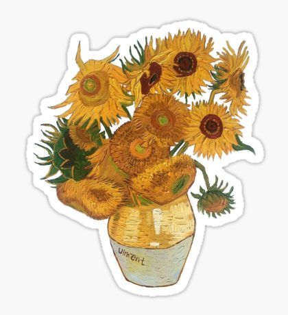 Van Gogh Sunflowers, Tumblr Stickers, Scrapbook Stickers Printable, Scrapbooking Stickers, Bullet Journal Stickers, Yellow Aesthetic, Aesthetic Stickers, Journal Stickers, Scrapbook Stickers