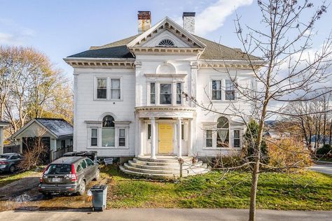 1880 Victorian For Sale in Bangor, Maine - OldHouses.com Victorian Homes With Garage, Maine Victorian Home, Louisiana Victorian Homes, Street Room, 2nd Empire Victorian House, Furnace Room, Daylight Basement, Old Victorian Homes Abandoned Mansions, Top Of Stairs