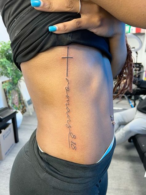 Roman’s 12:10 Tattoo, Romans 8 Tattoo, Christian Bicep Tattoos For Women, Small Christanity Tattoos, Tattoo Ideas Female Meaningful Side Ribs, Proverbs 3 15 Tattoo, Tattoo Ideas For Ribs, Romans 12:2 Tattoo, Bible Verse Spine Tattoos For Women