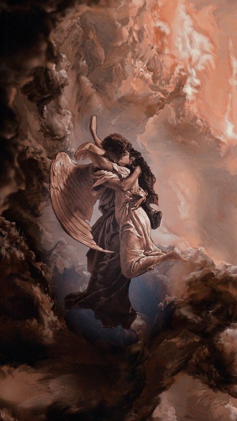 Dark Love Aesthetic, Forbidden Kiss, Romance Arte, Romantic Encounter, Valentine Aesthetic, الفن الرقمي, The Fallen Angel, Romantic Wallpaper, Angel Wallpaper