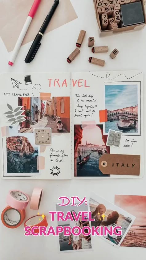 Album Photo Voyage, My Adventure Book, Scrapbook Album Cover, Digital Polaroid, Illustration Prompts, Scrapbook Art Journal, Diary Inspiration, Best Travel Journals, Travel Journal Ideas