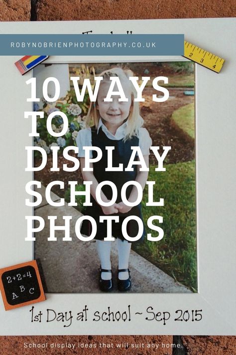 Taking those back to school photos is one thing but how do you display them? Get some of my favourite ideas on how to show off those milestone photos around your home What To Do With School Photos, School Photos Display Ideas, Yearly School Photo Display, How To Display School Pictures On Wall, School Picture Frame Ideas, School Photo Collage Ideas, What To Do With School Pictures, Display School Pictures On Wall, Displaying School Pictures On Wall