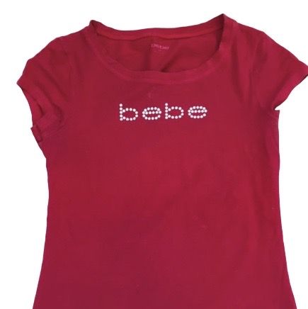 Bebe Shirt 2000s Outfit, Bebe Shirt 2000s, Bebe Clothes 2000s, 2000s Tshirts, 2000s Shirts, 2000 Clothes, Bebe Shirts, Trashy 2000s, Y2k Street Style