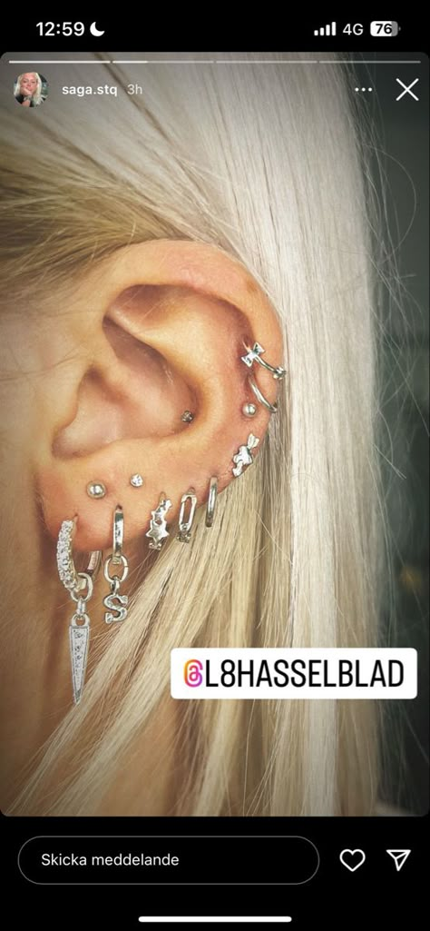 Saga Stq, Piercings Jewelry, Stockholm Stil, Silver Jewlery, Pretty Ear Piercings, Clean Fashion, Earrings Aesthetic, Silver Jewelry Earrings, Style Fall