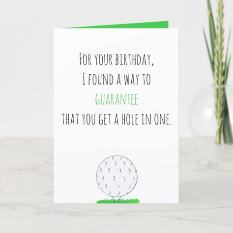 Hole In One Golf Birthday Card #Ad , #SPONSORED, #Birthday#Card#created#Shop Funny Bday Cards, One Pun, Birthday Golf, Birthday Puns, Golf Birthday Cards, Card Writing, Birthday Card Online, Golf Cards, Golf Birthday Party