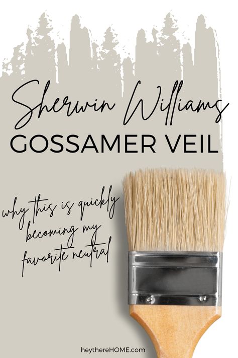 Ready to choose the perfect neutral paint color for your home? Let’s explore Sherwin Williams Gossamer Veil and see if this great neutral greige might be what you’re looking for. Grayish Tan Paint Colors, Sherwin Williams Wool Skein Walls, Prairie Sage Paint Color, Sherwin Williams Gossamer Veil Paint, Paint Color Kitchen Walls, Sherwin Williams Carolina Gull, Sherwin William Shitake, Gossamer Veil Vs Agreeable Gray, Viaduct Sherwin Williams