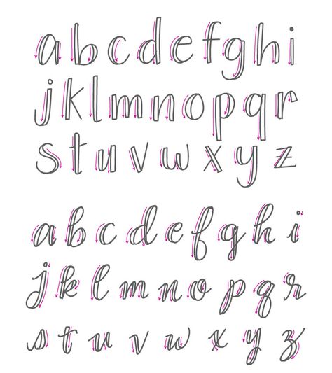 Easy Fonts By Hand Cursive, Hand Lettering Alphabet Cursive, Calligraphy Alphabet Step By Step, How Write Calligraphy, Different Way To Write Letters, How To Draw Fonts Step By Step, How To Do Fake Calligraphy, Simple Calligraphy Alphabet Handwritten, How To Fake Calligraphy