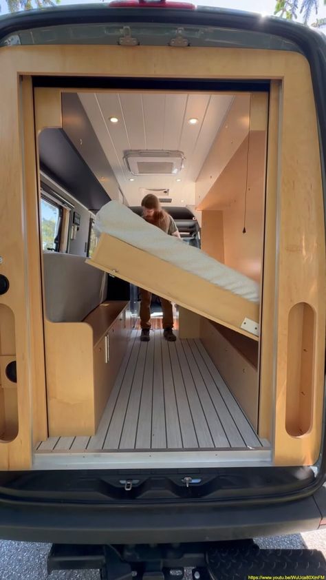 Build Murphy Bed, Truck Topper Camping, Dream Camper, Big Van, Campervan Bed, Van Bed, Camper Beds, Cargo Trailer Conversion, Van Dwelling