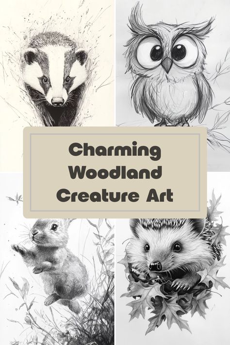 Get lost in the charm of woodland creature sketches that perfectly capture the inviting essence of nature! From whimsical foxes to delightful bunnies, each sketch is rich in detail and character. Perfect for nature lovers and art enthusiasts alike, these enchanting illustrations will make your heart flutter. Discover different styles—from minimalist works to intricate designs. Whether you're decorating your space or looking for inspiration, these lovable woodland creatures bring magic and warmth to any room! Watercolor Woodland Animals, Nature Illustrations, Watercolor Woodland, Lovely Illustrations, Whimsical Woodland, Cross Hatching, Woodland Friends, Creature Drawings, Wise Owl