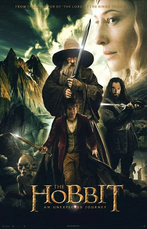 Movie 129: The Hobbit: An Unexpected Journey (2012) Hobbit Poster, Hobbit Movie, Hobbit An Unexpected Journey, Art Musical, The Hobbit Movies, Desolation Of Smaug, An Unexpected Journey, Tauriel, Fellowship Of The Ring