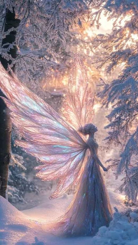 200+ Exclusive Winter Wallpapers for a Frosty, Aesthetic Phone Screen - The Mood Guide Winter Fairy Wallpaper, Fantasy Winter Aesthetic, Yule Aesthetic Wallpaper, Winter Fey, Winter Fairy Aesthetic, Winter Fairy Art, Frosty Aesthetic, Winter Faerie, Aesthetic Phone Screen