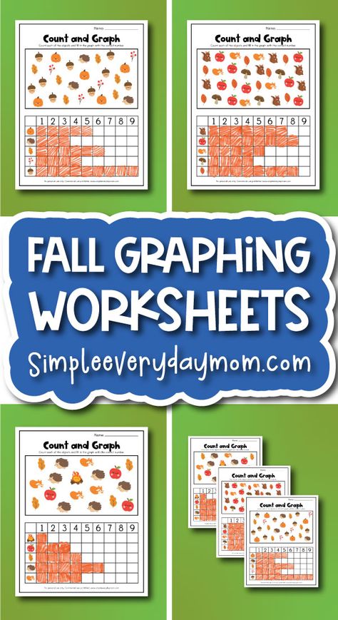 Graphing Kindergarten, Fall Preschool Worksheets, Fall Worksheets, Fun Worksheets For Kids, Graphing Worksheets, Preschool Stem, Homeschooling Tips, Fall Preschool Activities, Graphing Activities