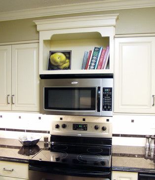 Kitchen with existing footprint - traditional - kitchen - cleveland - Kitchen Design Group Texas Countryside, Stove Range Hood, Kitchen Soffit, Creative Bookcases, Microwave Cabinet, Microwave Shelf, Kitchen Favorites, Bookcase Display, Kitchen Updates