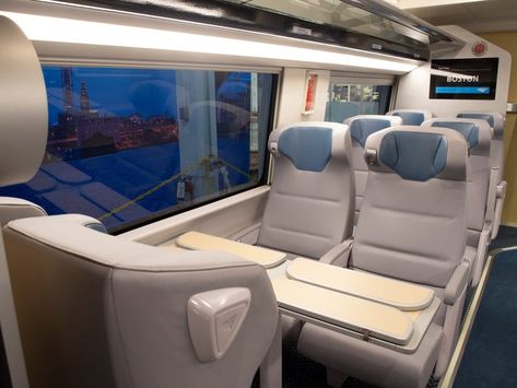 Amtrak new Acela trains: Inside the high-speed trains coming in 2021 Train Inside, Amtrak Travel, California Zephyr, Cars Photo, Train Cars, Electric Train, Speed Training, Luggage Rack, Train Car