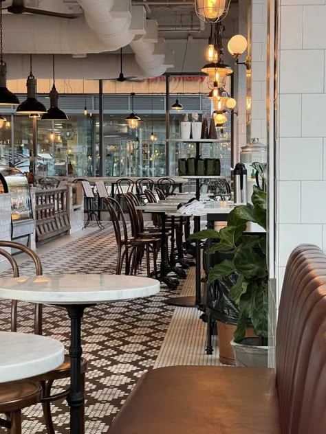 Boston Cafe Aesthetic, Tatte Cafe Boston, Breakfast Cafe Aesthetic Interior, Boston Coffee Shops, Brunch Restaurant Aesthetic, Tatte Boston, Breakfast Restaurant Aesthetic, French Cafe Interior Design, Brunch Restaurant Design