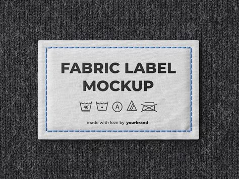 Clothing Labels Design, Mockup Template Free, T Shirt Label, Label Mockup, 타이포그래피 포스터 디자인, Shirt Label, Fabric Labels, Label Tag, Clothing Mockup