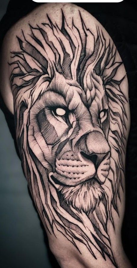 Lion Tattoo Design Men Ideas, Blackwork Lion Tattoo, Lion Tatoos Men Art Designs, Lion Sketch Tattoo, Lion Tattoo For Men, Lion Tattoo Men, Lion Tattoo Ideas For Men, Lion Face Tattoo, Geometric Lion Tattoo