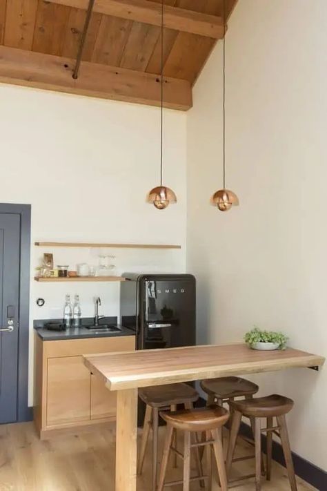 Kitchenettes For Small Spaces, Small Space Kitchenette, Shed Kitchenette, Tiny House Kitchenette, Small Breakroom Ideas, Tiny Kitchenette Ideas, Very Small Kitchen Design Tiny House, Kitchennete Ideas, Small Office Kitchenette