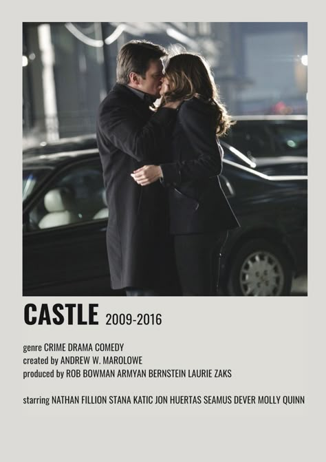 alternative minimalist movie / show polaroid poster Castle Poster Tv Show, Castle Tv Show Aesthetic, Show Polaroid Poster, Castle 2009, Susan Sullivan, Castle Tv Series, Castle Series, Castle Tv Show, Richard Castle