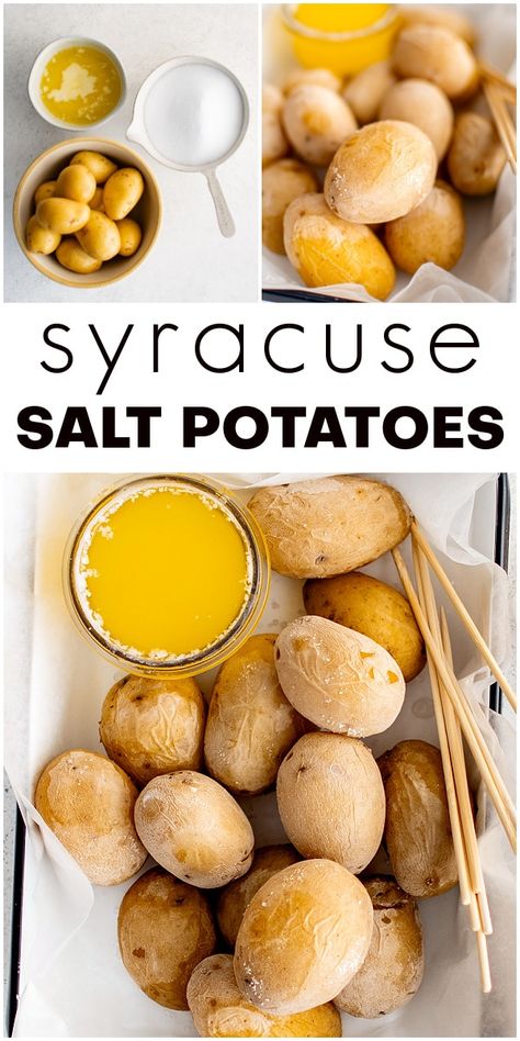 Salt Potatoes Recipes, Salt Baked Potatoes, Syracuse Salt Potatoes, Salt Potatoes, Salted Potatoes, Best Healthy Dinner Recipes, Baked Recipes, Mini Potatoes, Light Meals