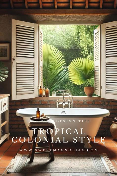 British Colonial Bathroom, Modern British Colonial Style, Tropical British Colonial Interiors, British West Indies Architecture, Modern British Colonial, British Colonial Interior Design, British Colonial Interiors, British Colonial Furniture, Tropical British Colonial