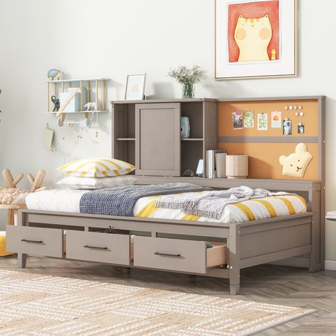 Twin Daybed With Storage, Sofa Bed Frame, Daybed Bedding, Wood Daybed, Daybed With Storage, Bed Frame With Storage, Wood Platform Bed, Modern Lounge, Antique Wood