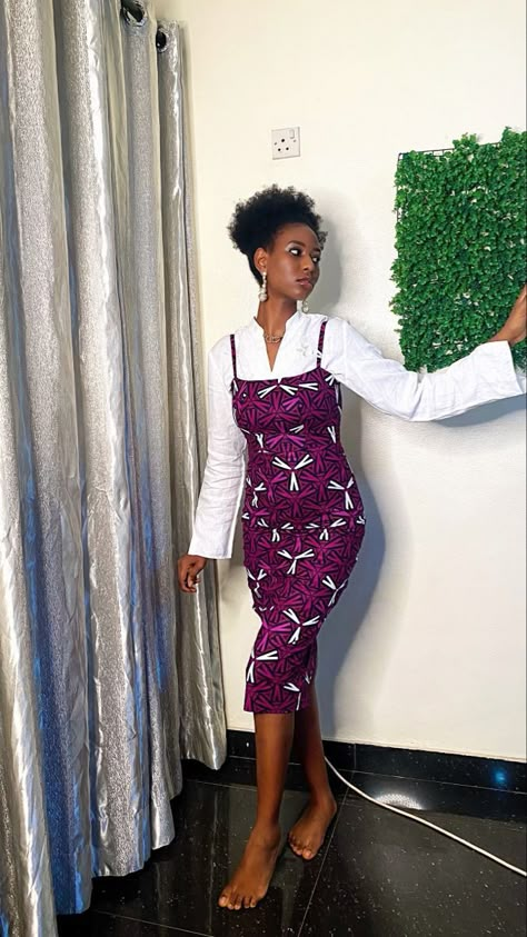 Female Ankara Styles, Ankara Pinafore, Dress From Scratch, Simple Dress Styles, Ankara Dress Designs, Ankara Short Gown Styles, Ankara Dress Styles, Dress Tutorial, African Print Dress Ankara