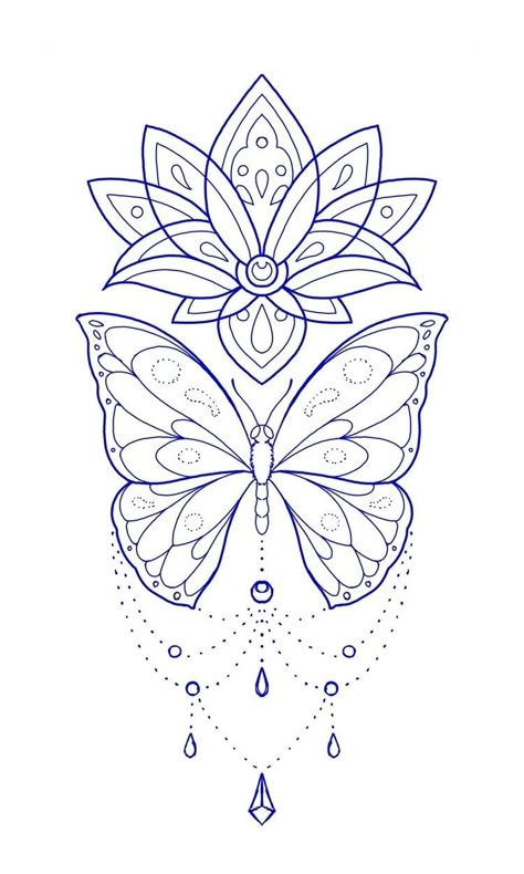 Tato Mandala, Butterfly Tattoo Stencil, Printable Tattoos, Tattoo Outline Drawing, Stencil Outline, Muster Tattoos, Tattoo Templates, Dope Tattoos For Women, Tattoo Stencil Outline