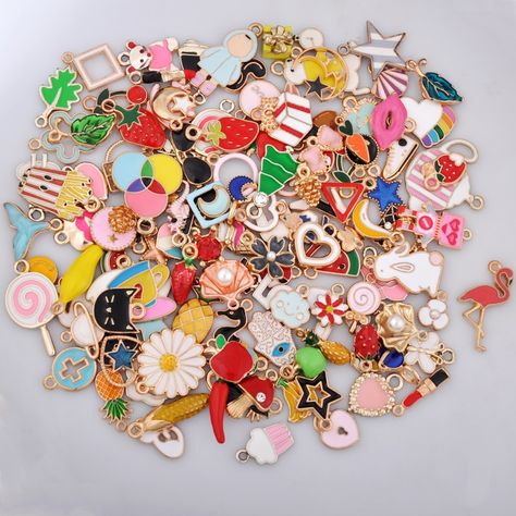 25pcs Mix gold metal enamel charms for earring fashion jewelry making charm and pendants for bracelet dangle assorted mixed lot|Charms|   - AliExpress Small Business Planner, Earring Fashion, Easy Doodles Drawings, Jewelry Making Charms, Accessories Diy Jewelry, Fancy Jewelry, Simple Doodles, Enamel Charms, Girly Jewelry