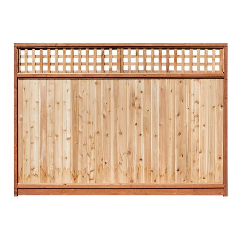 Shop 6-ft x 8-ft Western Red Cedar Lattice-Top Wood Fence Panel at Lowes.com Fence With Lattice, Fence With Lattice Top, Cedar Fence Ideas, Cedar Paneling, Picket Fence Panels, Privacy Fence Panels, Fences Ideas, Square Lattice, Wood Fences