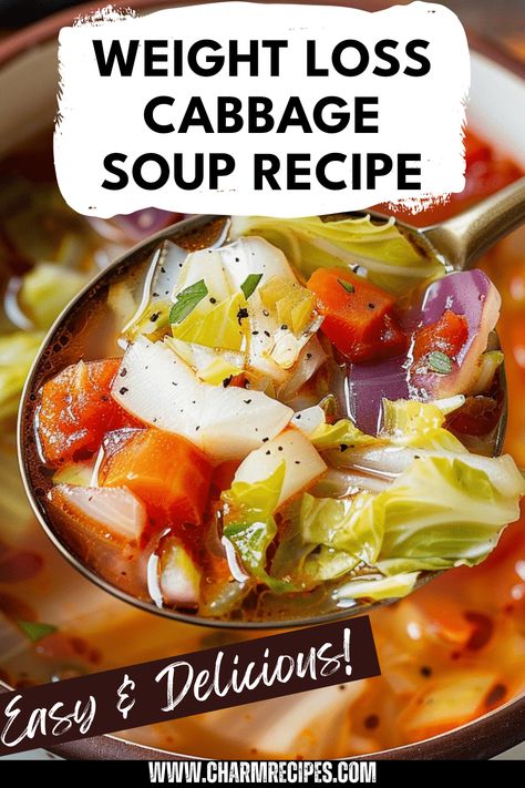 Looking to shed some pounds? Try this easy Weight Loss Cabbage Soup Recipe! Packed with low-calorie ingredients, this delicious soup promotes fat burning while providing essential nutrients. Perfect for cozy dinners or a light lunch, it's filled with flavors that satisfy your cravings without derailing your nutrition goals. Simple to prepare with common ingredients, this health-boosting soup can be a fantastic addition to your weight loss meal plan. Enjoy a hearty, comforting dish that supports your journey to better health. Best Diet Soup Recipes, Bariatric Soups Low Carb, Instant Pot Cabbage Soup Diet, Diet Cabbage Soup 10 Pounds, Bariatric Vegetable Soup, Spicy Cabbage Soup Fat Burning, Cabbage Weight Soup, Cabbage Diet Recipes, Cabbage Soup Diet Recipe Original