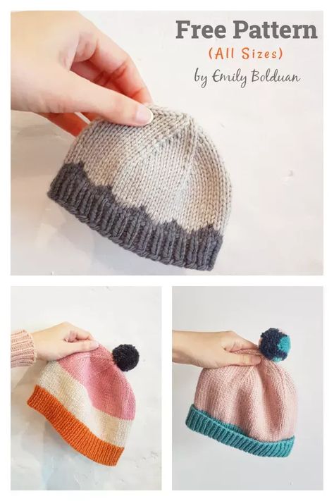 Knitting Patterns For Baby Hats Free, Knitted Infant Hat Patterns Free, Free Knitting Pattern Baby Hat, Free Toddler Hat Knitting Patterns, Stockinette Hat, Toddler Knit Hats Patterns Free, Infant Hat Knitting Pattern Free, Hat Patterns Knitting, Free Knit Baby Hat Patterns