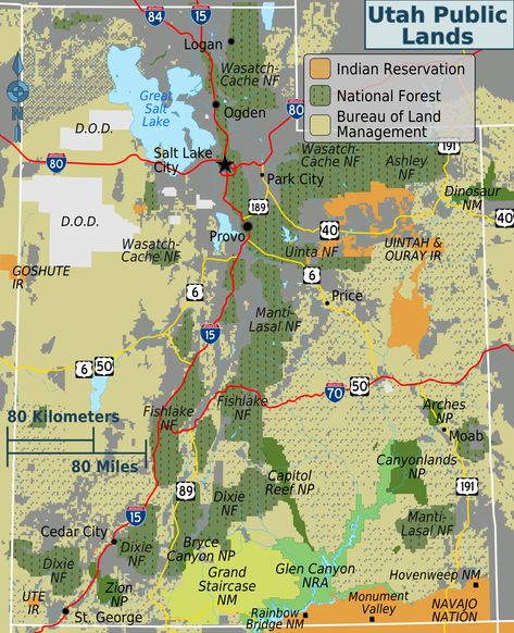 Public Land Map Utah | Tourist Map Of English