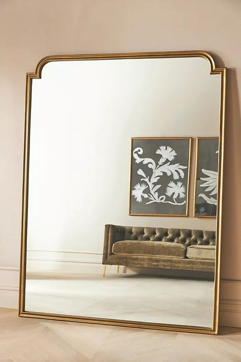 Decorative Wall, Floor & Gold Mirrors | Anthropologie Peacock Mirror, Thrifting Ideas, Large Floor Mirror, Collage Pieces, Floor Length Mirror, Bedroom Stuff, Primary Bath, Fireplace Mirror, Arch Mirror