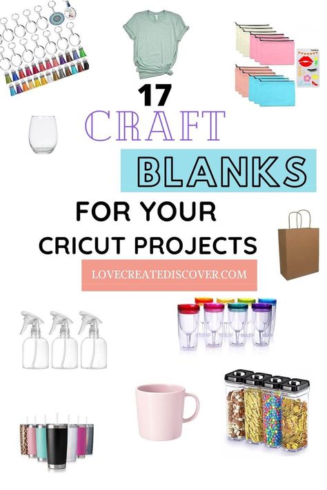 17 Craft Blanks for Your Cricut Projects Cricut Blanks Products, Blanks For Cricut Projects, Htv On Acrylic Blanks, Bulk Blanks For Cricut, Sublimation Blanks Products, Pantry Jars, Boutique Stores, Love Craft, Silhouette Projects