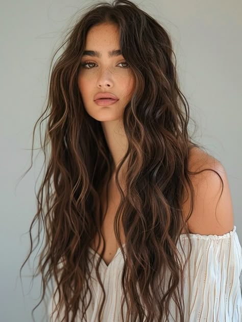 2024 Long Hair Trends: Easy, Trendy Summer Styles for a Casual Chic Look Big Long Hairstyles, Effortless Waves Long Hair, Loose Perm Women Long Hair, Natural Waves Long Hair, Beach Long Hair Hairstyles, Perm Inspo Long Hair, Body Waves Long Hair, Long Beach Waves Hair Brunettes, Hair Styles Trends 2024