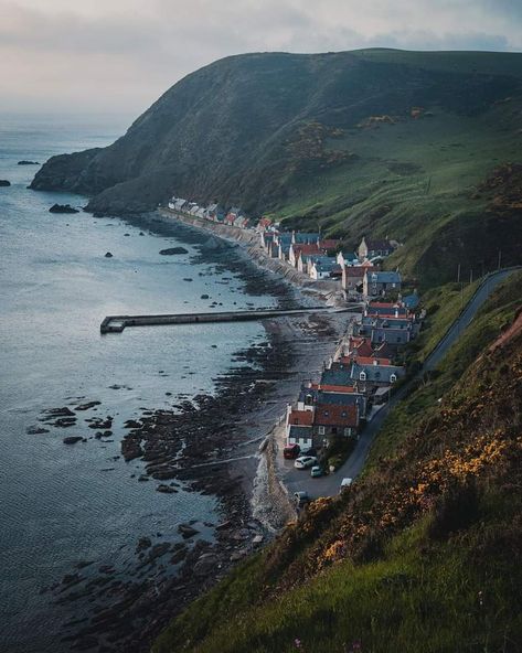 English Fishing Village, Scottish Fishing Village, New England Fishing Village, Small Fishing Town Aesthetic, Irish Fishing Village, Old Seaside Town Aesthetic, Irish Coastal Town, Small Village Layout, Coastal Village Aesthetic