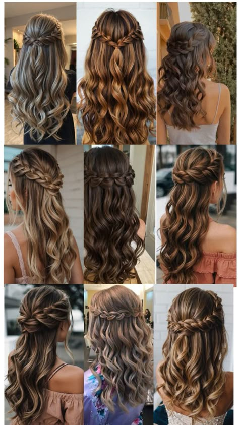 Cute hairstyles for the wedding! Hairstyle Examples, Formal Hairstyles For Long Hair, Cute Quick Hairstyles, Easy Hairstyles For Thick Hair, Hoco Hairstyles, Long Hair Wedding Styles, Hair Tutorials Easy, Hair Up Styles, Hairdo For Long Hair