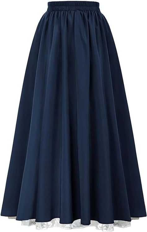 Maxi Skirts Aesthetic, Long Skirt Design, Blue Long Skirt, Blue Skirt Outfits, Long Blue Skirts, Long Skirt For Women, Long Skirt Fashion, Maxi Outfits, Skirts Long