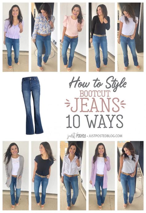 Bootcut Jeans Outfit Spring, How To Style Bootcut Jeans, Bootcut Pants Outfit, How To Wear Bootcut Jeans, Style Bootcut Jeans, Capsule Clothing, Bootcut Jeans Outfit, Bootleg Pants, Jeans Outfit Spring