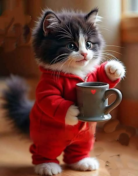 Crazy Coffee Lady, Good Morning My Friends, Cute Good Morning Gif, Happy Sunday Images, Good Morning Cat, Valentine Stuff, Good Morning Wishes Gif, Coffee Sayings, Lovely Good Morning Images