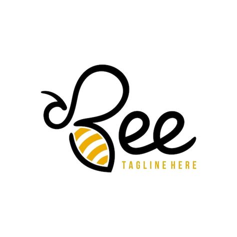 Bees Logo Design, Honey Bee Illustration Design, Honey Bee Logo Ideas, Bee Vector Illustration, Bee Design Art, Bee Logo Ideas, Honeybee Logo, Bee Letters, Bee Branding